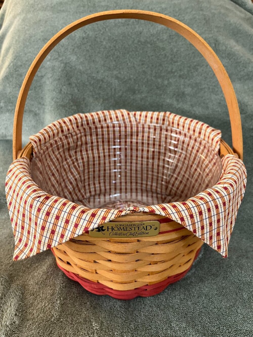 Longaberger Homestead Collector Club Basket 1999 Liner Protector USA Vintage